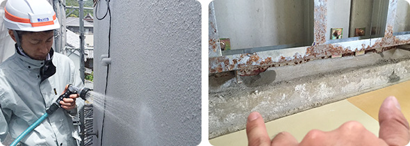 散水調査による物理的調査