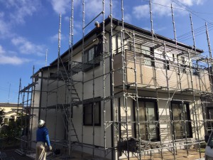 徳島市　塗装工事完工後　足場解体