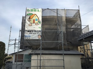 徳島県阿南市S様邸　外装塗装前　高圧洗浄