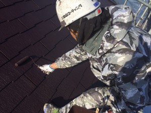 屋根ローラー塗装