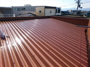 ローマオレンジ　屋根塗装
