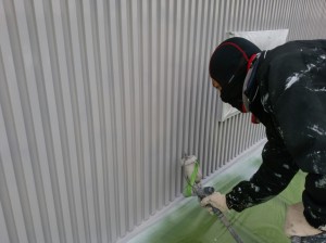 徳島県小松島市　ガルバリウム鋼板塗装　