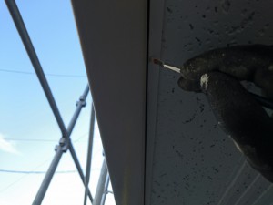 格子の復旧・タッチアップ 清掃や出窓既存シーリングの撤去