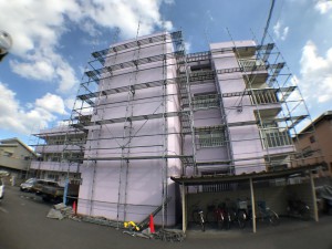 徳島県徳島市　マンション塗装　使用材料　JPM　アクアUVコート（水性塗料）