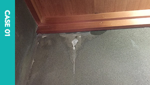 新築時の施工不良により内部まで雨水が侵入してしまっている