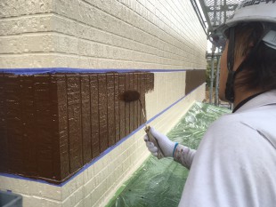 帯アクセントカラー塗装　徳島