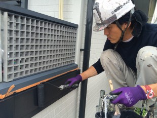 アクセント帯塗装