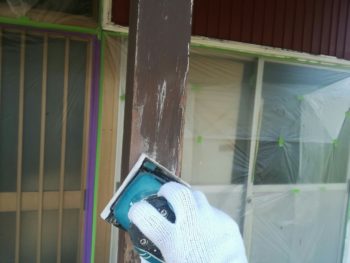 中山コーティング　藍住町　外壁塗装　柱