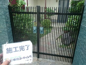 藍住町　中山コーティング　門塗装　施工完了