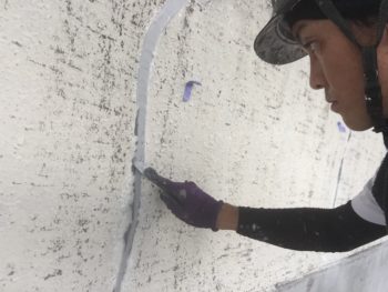 クラック処理 外壁塗装 中山コーティング 外壁塗装 アパート改修工事