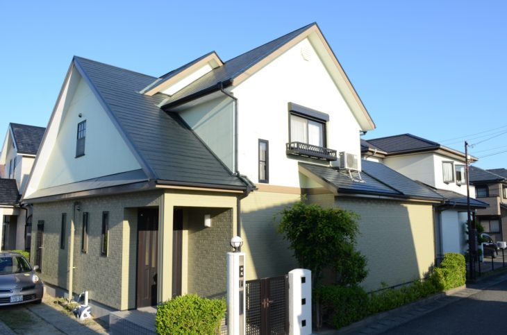 徳島　外壁塗装　中山コーティング　塗り分け　屋根塗装