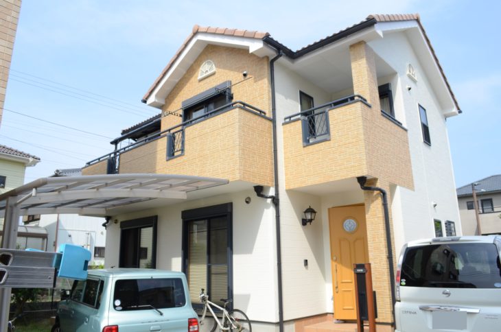  徳島県徳島市田宮　無機塗料で外壁透明(クリヤー)塗装Ｓ様