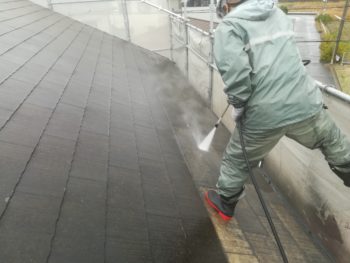 徳島市　屋根　コケ　高圧洗浄