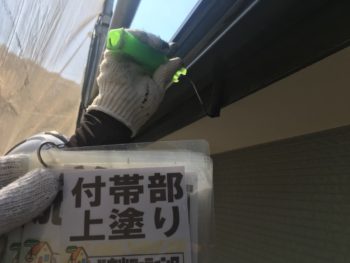 徳島県　塗装　破風　上塗り　細部塗装