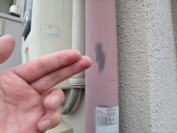 チョーキング　雨樋　施工前　徳島　劣化