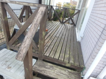 ウッドデッキ ガードラック 塗装 劣化