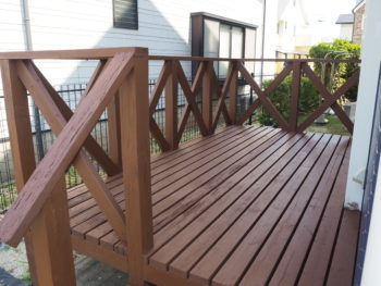 テラス 茶系 木部 とくしま 施工後