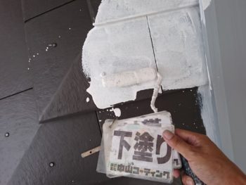 屋根 塗装 下塗り 徳島県 羽ノ浦町