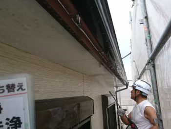 高圧洗浄　軒天井　徳島県