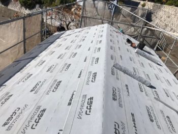 屋根 板金 ルーフィング 貼り付け後 徳島県