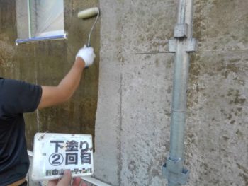 徳島県　佐古　外壁　下塗り　塗装