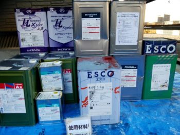 使用材料　Sun瓦Xトップ　シルビアUVカットシリコン　エスコ　塗料