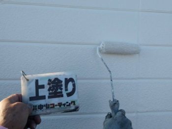徳島県　北沖洲　外壁塗装　上塗り