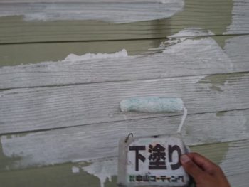 徳島　羽ノ浦　外壁　塗装　下塗り