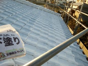 徳島県　国府町　屋根塗装　下塗り　