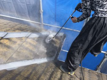 徳島県　松茂町　高圧洗浄　屋根　苔