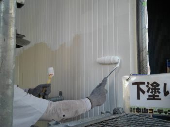 徳島県　新浜本町　外壁塗装　下塗り