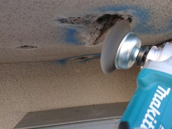 徳島県　かちどき橋　外壁補修　軒天井　ケレン