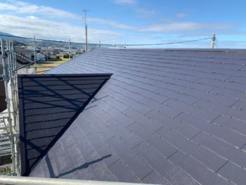 徳島　羽ノ浦　屋根　塗装後　上塗り