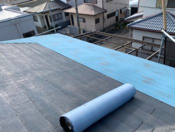 徳島県　藍住町　屋根　板金工事　ルーフィング