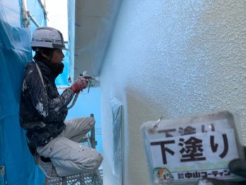 徳島 上八万 外壁 塗装 下塗り