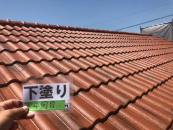 徳島県　松茂町　屋根　下塗り　塗装