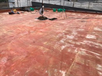 徳島県　阿南市　屋上防水　防水シート　除去