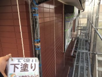 徳島県　南沖洲町　外壁　塗装後　下塗り