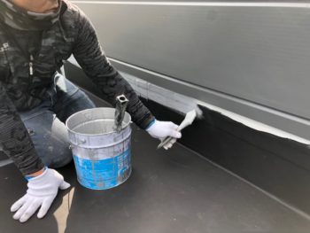 徳島県　阿南市　屋上防水　プライマー　立ち上がり