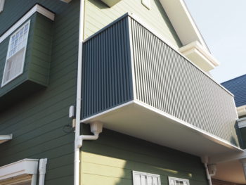 徳島県　大麻町　施工後　手すり壁　ガルバリウム鋼板