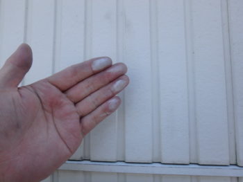 徳島県　新浜本町　施工前　外壁　チョーキング