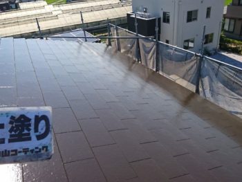 徳島県 中林町 屋根 塗装後 上塗り