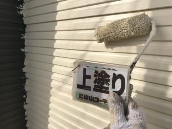 徳島県　阿南市　長生町　外壁塗装　上塗り　２階