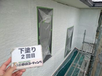 徳島県　松茂町　外壁塗装後　下塗り　２回目