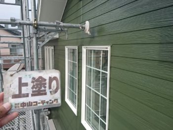 徳島　羽ノ浦　外壁　塗装後　上塗り