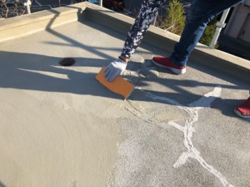 島県　沖洲町　屋上　防水塗装　下地処理