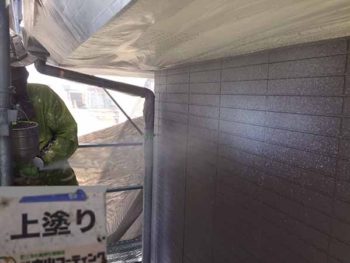 徳島県 松茂町 外壁塗装 上塗り