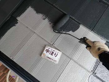 徳島県 松茂町 屋根塗装 中塗り