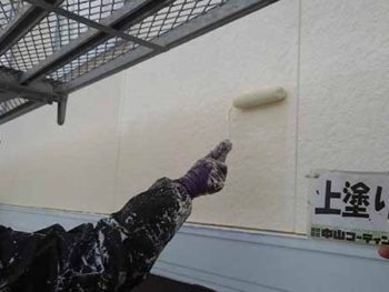 徳島県　大麻町　外壁塗装　2階　上塗り