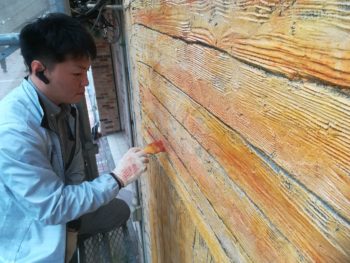 徳島県　徳島市　銀座　壁面塗装　モルタル造形　木部